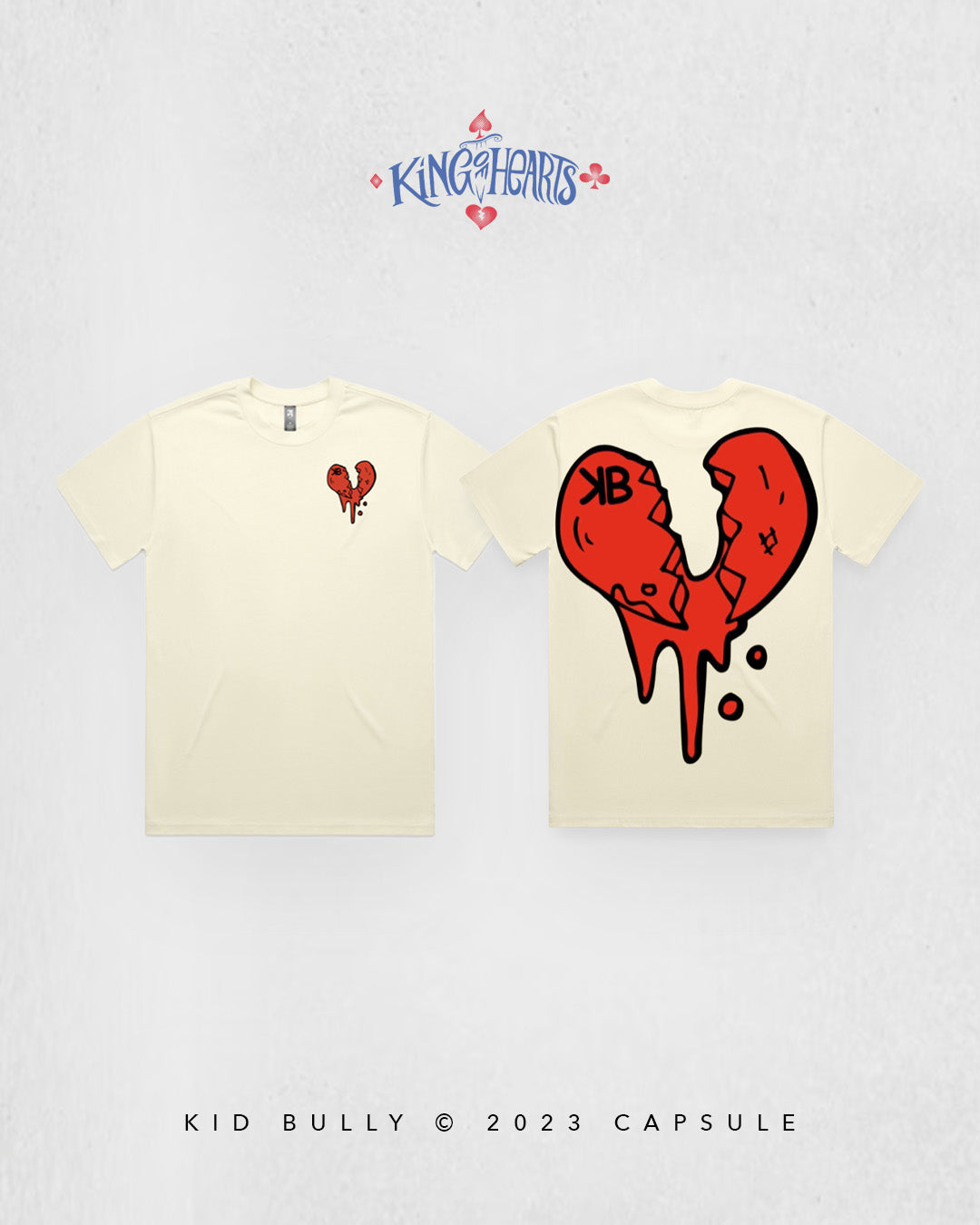 Kid Bully Oversized Broken Hearts Tee (Cream) - Kid Bully Worldwide