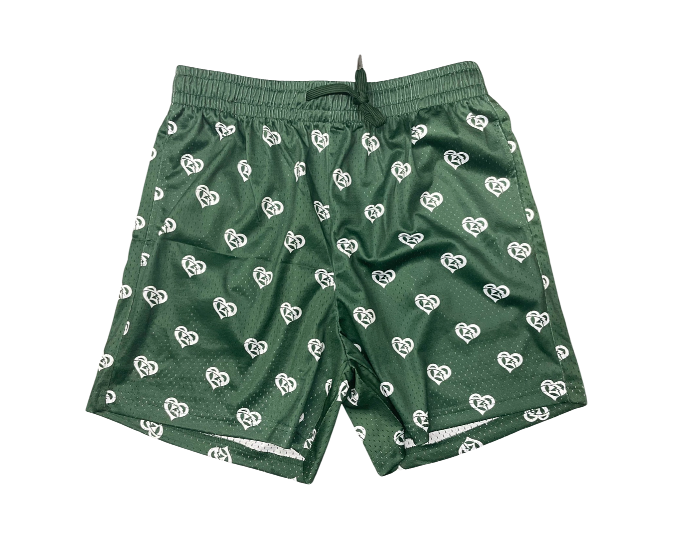 Kid Bully Heart Mesh Shorts (Red & Money Green) - Kid Bully Worldwide